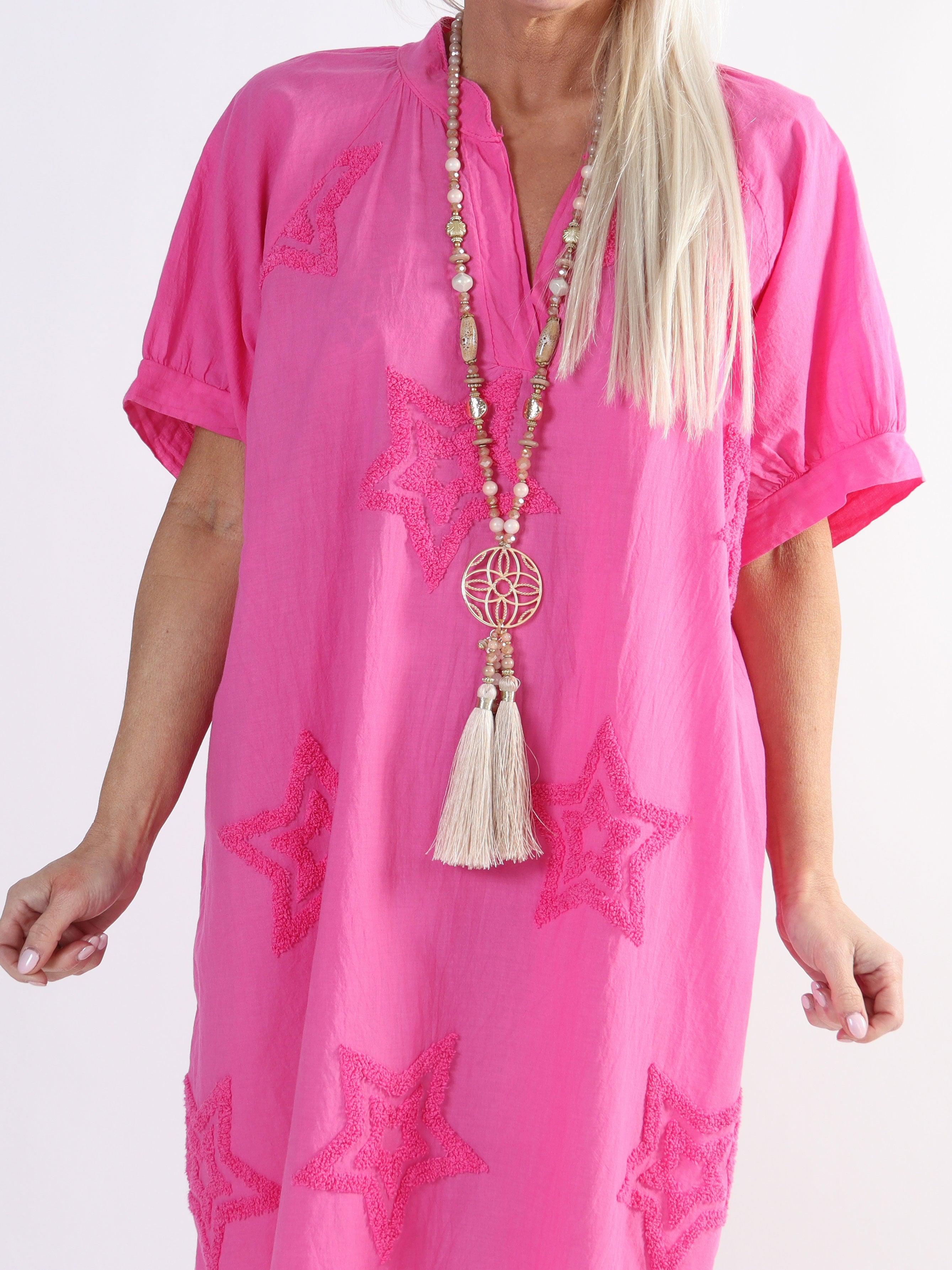 Nannali - Söt bomullsklänning med stjärnor i plus size